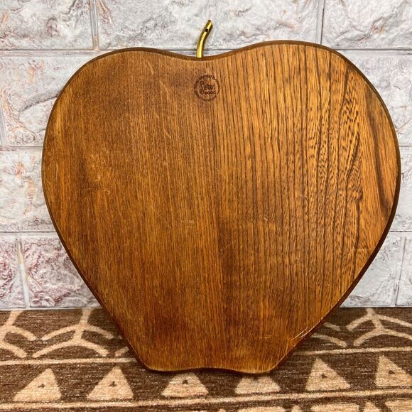 Vintage Wood Cheese Board Server Ceramic Tile Signed Fred Press Sere Fruit MCM - Picture 2 of 7